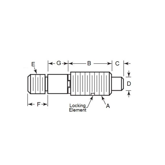 1112082 | PLST-159C-254-TAS-027 (125 Pcs) --- Plungers - 5/8-11 UNC (15.875mm) x 25.4 mm x 13.4 N