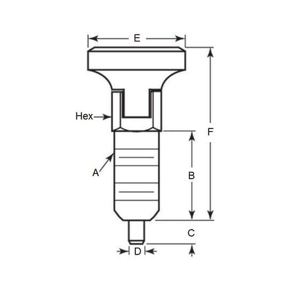 1092921 | PLST-100-200-HSLLK-009 --- Plungers - M10x1.5 (10mm Standard) x 20 mm x 1 N