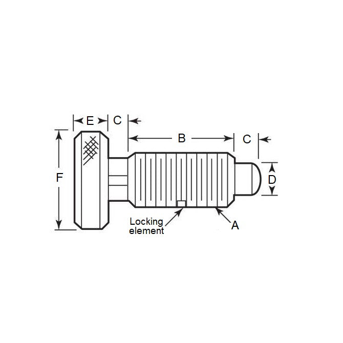 1068223 | PLST-060-127-HKACLLK-022 (125 Pcs) --- Spring Plungers - M6 (6x1mm) x 12.7 mm x 4.5 N