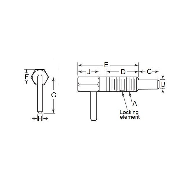 1072977 | PLST-064C-111-HLPCL-002 (125 Pcs) --- Plungers - 1/4-20 UNC (6.35mm) x 11.1 mm x 0.6 N