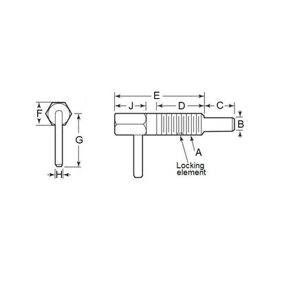 1072977 | PLST-064C-111-HLPCL-002 (125 Pcs) --- Plungers - 1/4-20 UNC (6.35mm) x 11.1 mm x 0.6 N