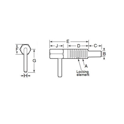 1112471 | PLST-159C-445-HLPSL-022 (125 Pcs) --- Spring Plungers - 5/8-11 UNC (15.88mm) x 44.5 mm x 4.5 N