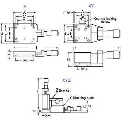 1232870 | DT-803RS (Each) --- Positioning Stages Linear - Type Ball Slide 12.7 mm - XYZ