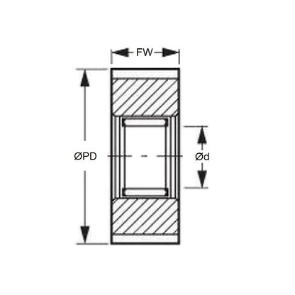1064096 | ID-PXL-22-019-127R (Each) --- Timing Idler Pulleys - Belt Type XL 5.08mm - 1/5 in. - 35.1x12.7 mm - Steel Pulley