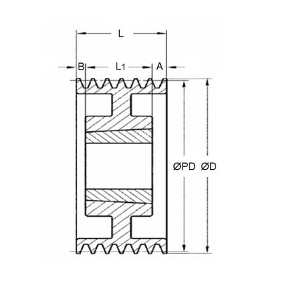 1178251 | PPV-J-076-QJA --- Pulleys - 76.2 mm x 6 x 76.96