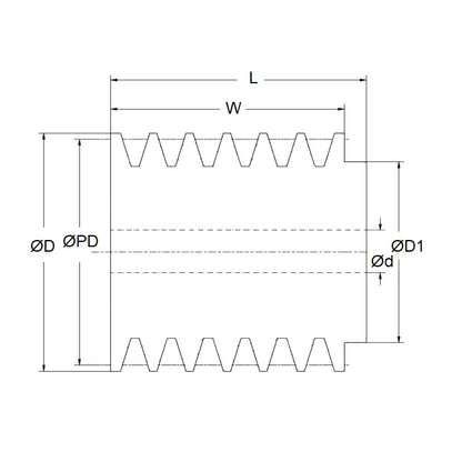 1154976 | PPV-J-041-06-0159 --- Poly V Pulleys - 40.64 mm x 6 mm x 41.4