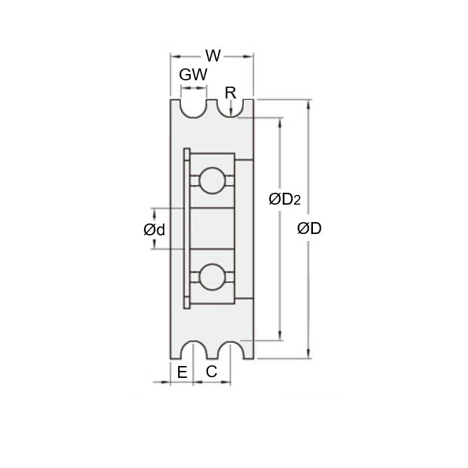 1069561 | PUI012-0300-060-AZS440 --- U Groove Idler Pulleys - 6 mm x 30 mm x 6 mm