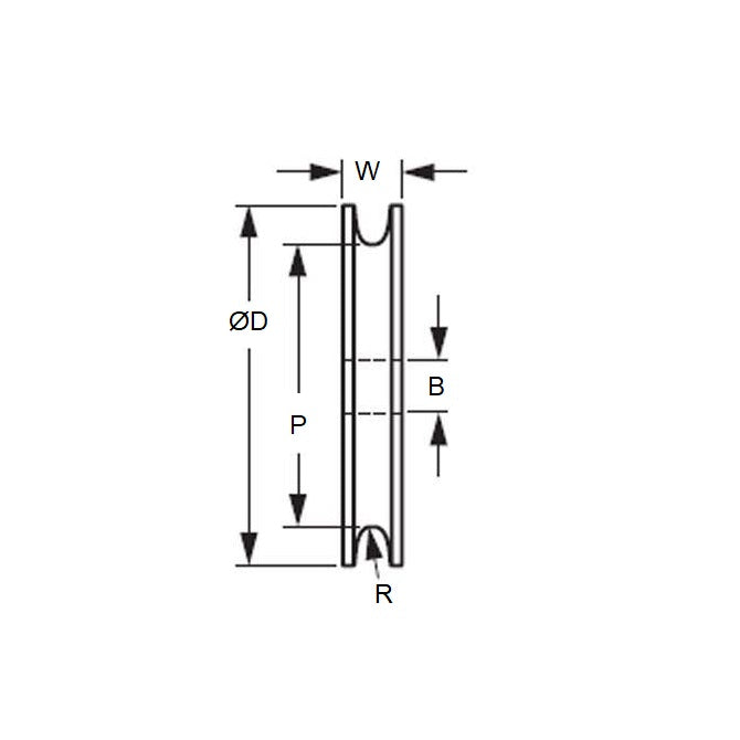 1061400 | PUI048-0400-066-A --- U Groove Idler Pulleys - 4.78 mm x 40 mm x 6.553 mm