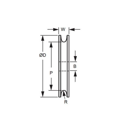 1061401 | PUI048-0400-066-A --- U Groove Idler Pulleys - 4.78 mm x 40 mm x 6.553 mm