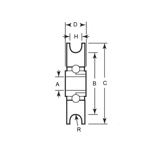 1047962 | PUI032-0254-048-ZB-RS (PK-25) --- U Groove Idler Pulleys - 3.18x25.4x4.763 mm Single Row - Steel Pulley