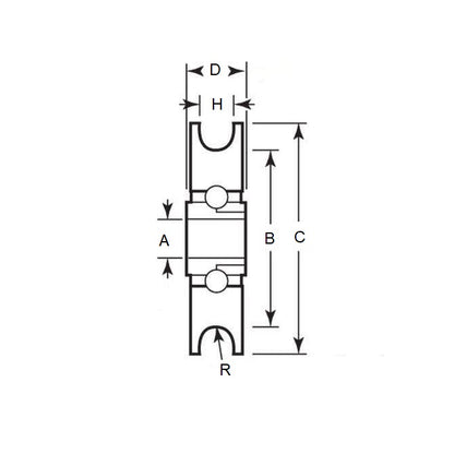 1047962 | PUI032-0254-048-ZB-RS (PK-25) --- U Groove Idler Pulleys - 3.18x25.4x4.763 mm Single Row - Steel Pulley