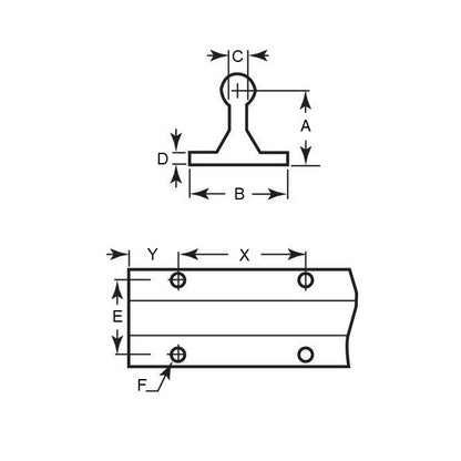 1121564 | PBL320RS (Each) --- Rail Supports Linear - 19.05x38.1x609.6 mm With Shaft