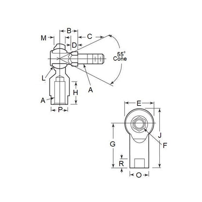 1076020 | SPF4SRS (50 Pcs) --- Rod - 1/4-28 UNF (6.35mm) Right Hand x 19.05 mm x 14.28 mm