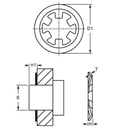 Anello di ritenzione a pressione 11,23 x 0,38 mm - Acciaio inossidabile a pressione PH 15-7-17-7 - MBA (confezione da 10)