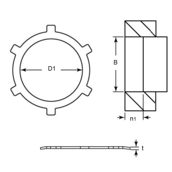 Anneau de retenue à insérer 25,4 x 19,05 mm - Acier au carbone à insérer - MBA (Pack de 100)