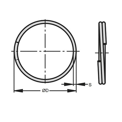 1042749 | RS23-29-ZP (5 Pcs) --- Rings - 2.3 mm x 29.5 mm x 34 mm