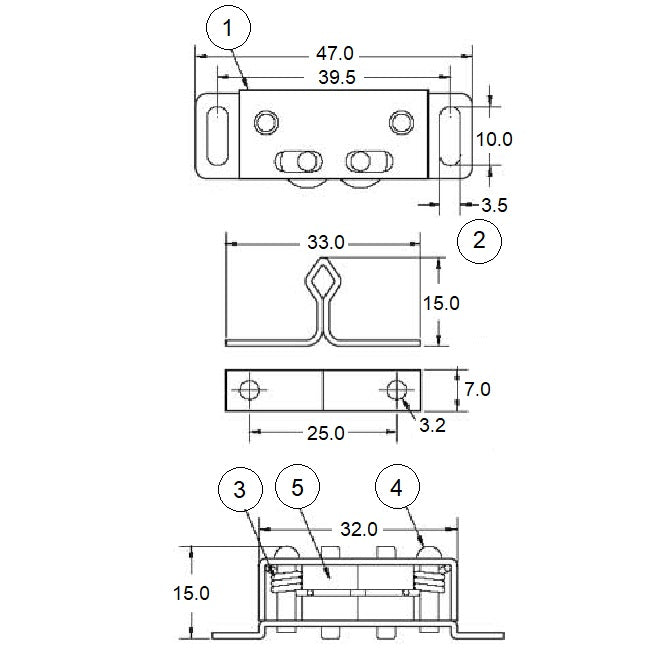 1159470 | SUG-544RS --- Catches - 47 mm x 32 mm x 15 mm