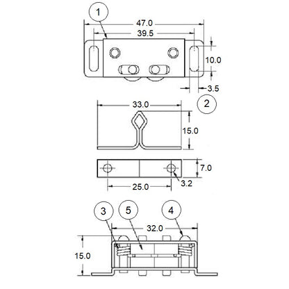 1159470 | SUG-544RS --- Catches - 47 mm x 32 mm x 15 mm