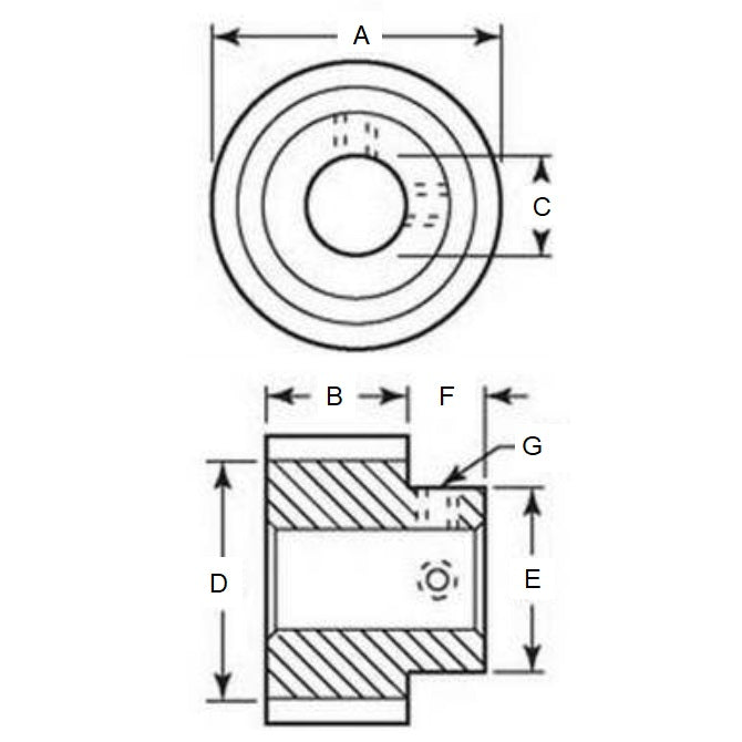 1155086 | RR1130RS (Each) --- Drive Rollers - 41.28x12.7x9.55 mm - Neoprene Rubber Roller