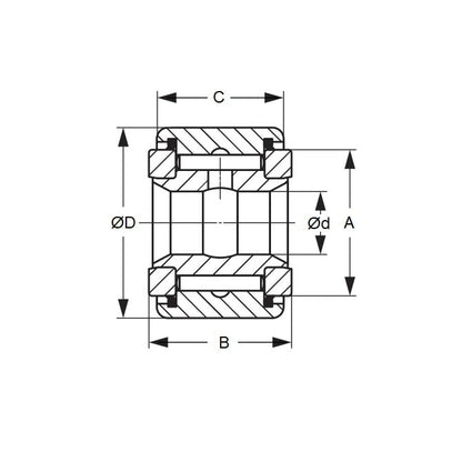 1088346 | CRY-20VUU --- Needle Roller Roller Followers - 9.525 mm x 31.75 mm x 20.638 mm