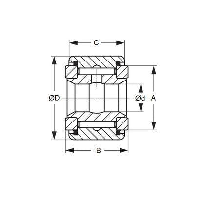 1128434 | CRY-44VUU (Each) --- Needle Roller Roller Followers - 19.05x69.85x39.688 mm Full Complement