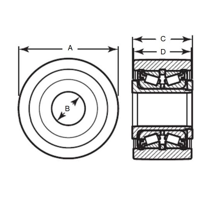 Rouleau lisse 63,5 x 39,68 x 19,05 mm Acier - MBA (Pack de 1)