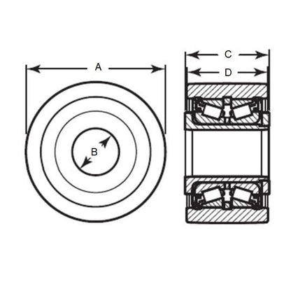 Rouleau lisse 63,5 x 39,68 x 19,05 mm Acier - MBA (Pack de 1)