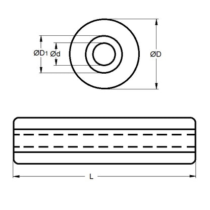 1164850 | AU64RS (Each) --- Urethane Lengths Rollers - 50.8x304.8x12.7 mm - Polyurethane Roller