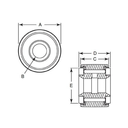 1120800 | CCF105RS --- Standard Roller Followers - 19.05 mm x 14.288 mm x 6.35 mm