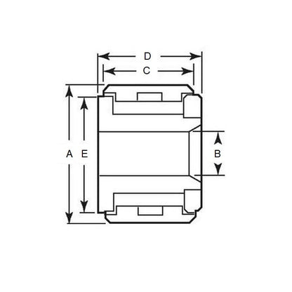 1128979 | NCF110RS --- Self Lubricating Roller Followers - 22.225 x 14.288 x 6.35