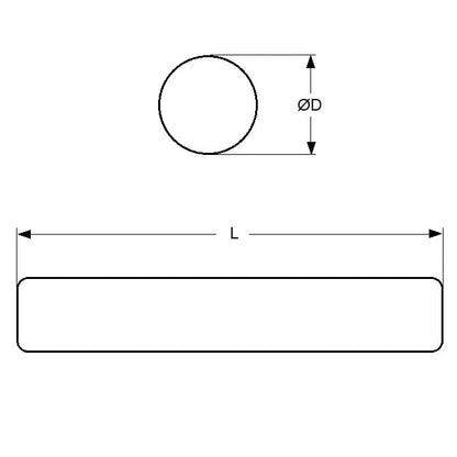 1136682 | 0R-0254-0914-SIL --- Rod - 25.4 mm x 914.4 mm