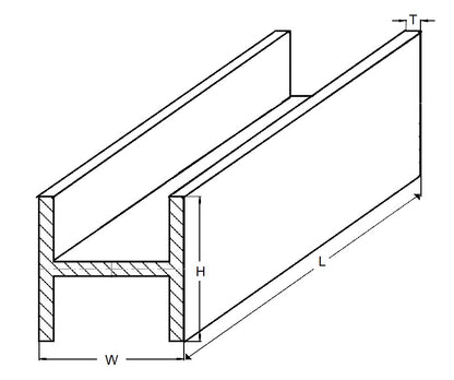 1039710 | 4RH-016-016-0300-BR385 --- H Section Bar Rod - 1.59 mm x 1.59 mm x 0.381 mm