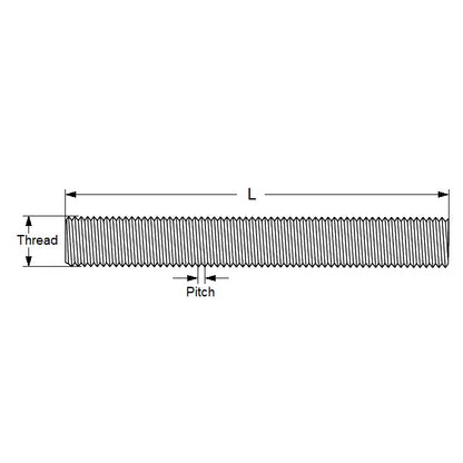 Goujon à filetage complet 8-32 UNC x 63,5 mm - ed inoxydable 18-8 - MBA (paquet de 39)