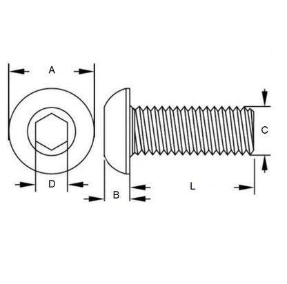 Vis 10-32 UNF x 9,5 mm Acier Zingué - Douille Bouton - MBA (Pack de 100)