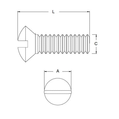 1044518 | SK030M-016-O-SL-S4 (PK-50) --- Countersunk Screws - M3 - 3x0.5mm - 16 mm - 304 Stainless Oval Top Screw