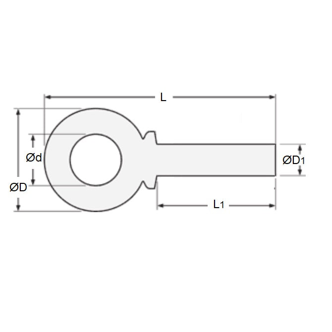 1104065 | FS-105RS --- Blank Shank Eye Bolts - 12.7 mm x 38.1 mm x 30.163 mm