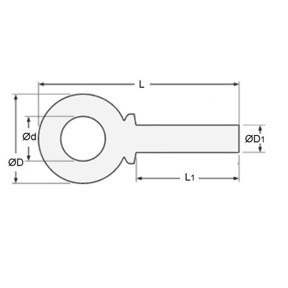 1104065 | FS-105RS --- Blank Shank Eye Bolts - 12.7 mm x 38.1 mm x 30.163 mm