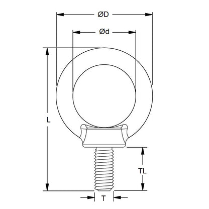 1121002 | FS-8RS (Each) --- Threaded Shank Eye Bolts - 3/4-10 UNC - 19.05mm - 50.8x38.1 mm Shouldered