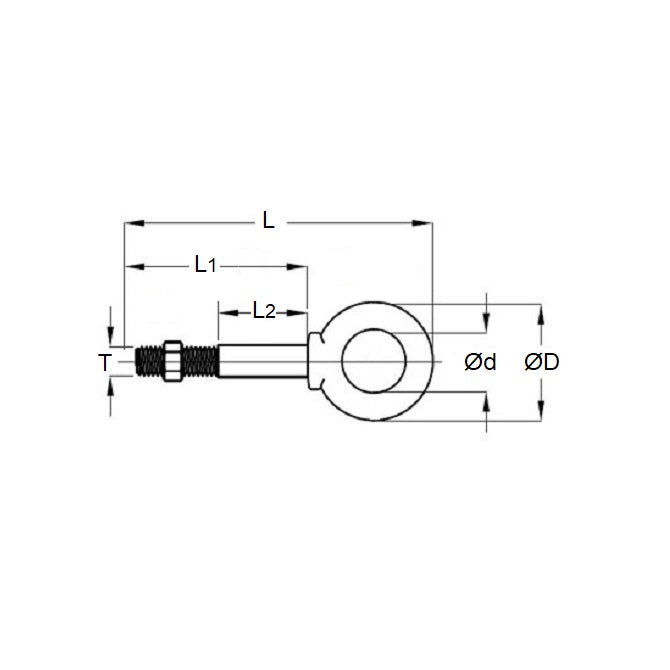 1122110 | CHE-82RS (Each) --- Partial Threaded Shank Eye Bolts - 3/4-10 UNC - 19.05mm - 114.3x38.1 mm Shouldered