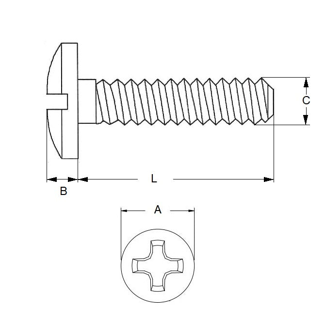 1044740 | SC028C-006-F-PH-S4 (50 Pcs) --- Screw - 4-40 UNC (2.845mm) x 6.4 mm