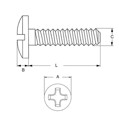 1054725 | SC040M-012-F-PH-CZ (100 Pcs) --- Screw - M4x0.7 x 12 mm