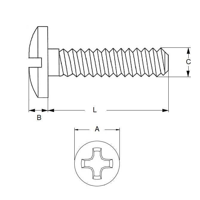 1061773 | SC050M-020-F-PH-BR (PK-200) --- Fillister Head Screws - M5 - 5x0.8mm - 20 mm - Brass Phillips Screw