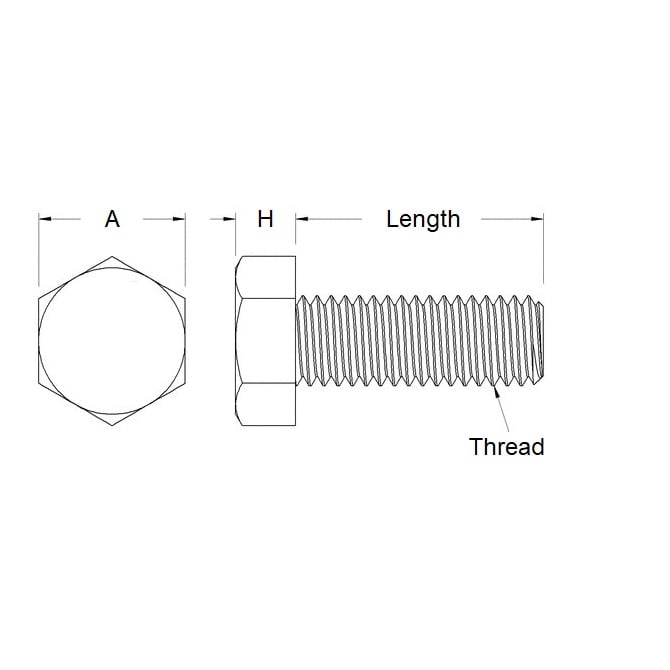 Vis 5/16-18 BSW x 31,8 mm Acier Zingué - Tête Hexagonale - MBA (Paquet de 50)