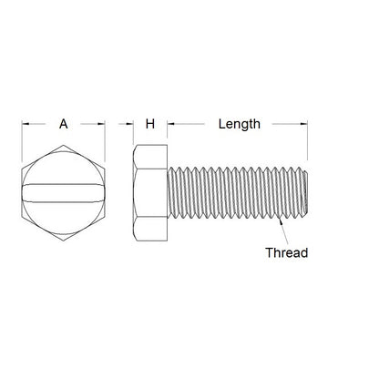 1055377 | SC042C-032-H-SL-N (PK-12) --- Hex Head Screws - 8-32 UNC - 4.17mm - 31.8 mm - Nylon - Zytel 101 - Slotted Screw