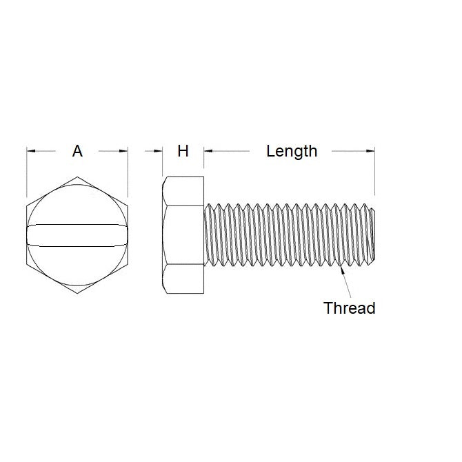 1049846 | SC035C-006-H-SL-N (PK-10) --- Hex Head Screws - 6-32 UNC - 3.5mm - 6.4 mm - Nylon - Zytel 101 - Slotted Screw