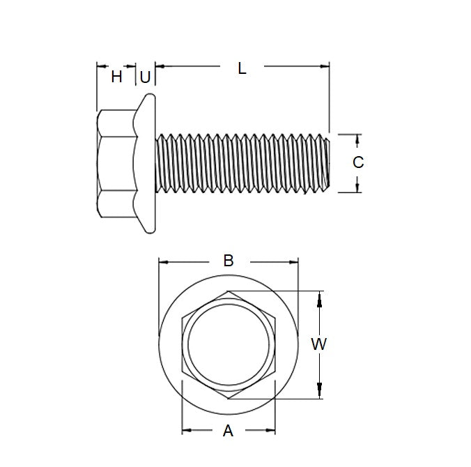 1075043 | SC064C-051-HW-NB (3 Pcs) --- Hex Washer Head Screws - 1/4-20 UNC (6.35mm) x 50.8 mm