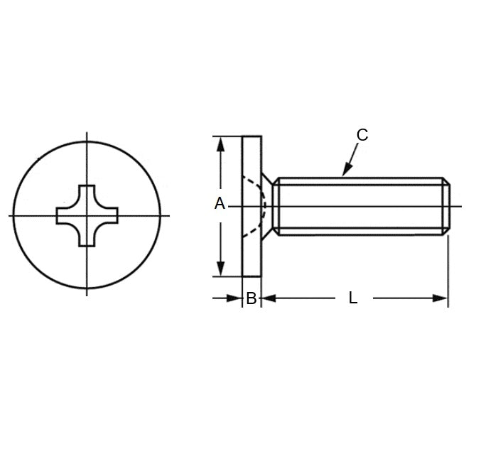 1040736 | SC020M-003-ULH-PH-CZ (50 Pcs) --- Ultra Low Head Screws - M2 (2x0.4mm) x 3 mm