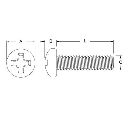 1065936 | SC055C-019-P-PH-S4 (50 Pcs) --- Screw - 12-24 UNC (5.486mm) x 19.1 mm