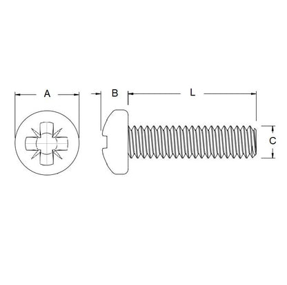 1082541 | SC080M-016-P-PZ-CZ (100 Pcs) --- Screw - M8x1.25 x 16 mm