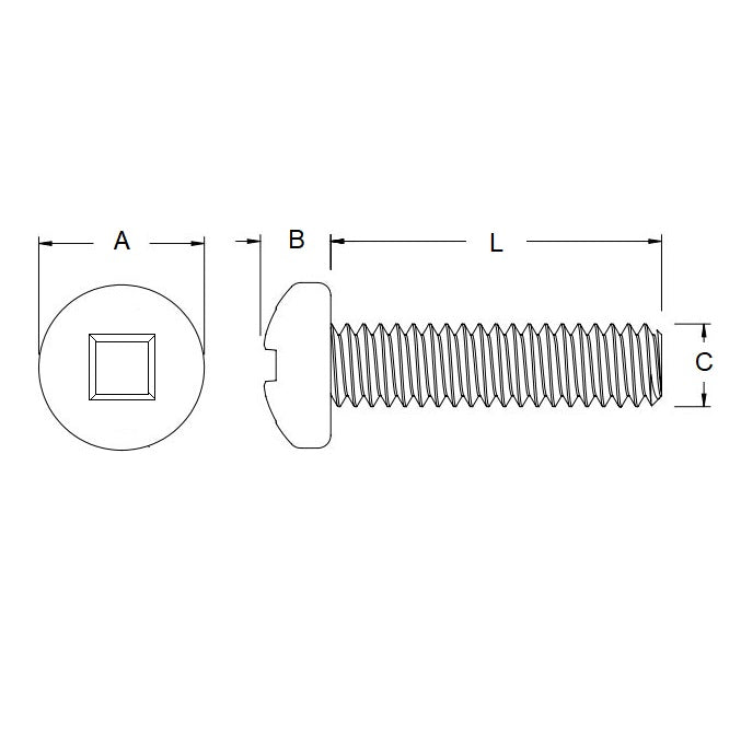 1068164 | SCS0600-012-P-PCS-CZ (100 Pcs) --- Screw - M6x1 x 12 mm